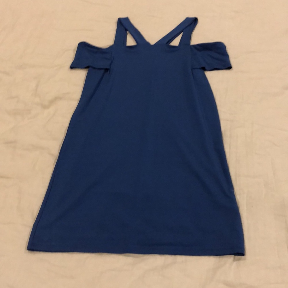 Ella Moss Blue Strappy Off Shoulder Dress